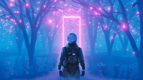 Astronaut Neon wallpaper