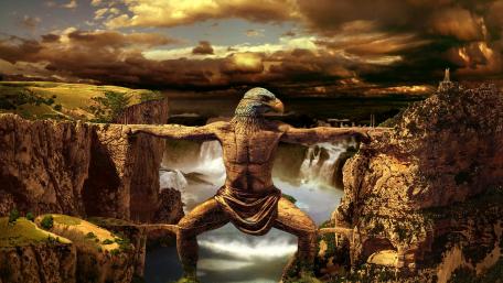 Majestic Eagle Guardian of Ancient Realms wallpaper