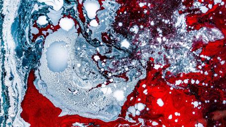 Dynamic Red and White Abstract Art for Your Space wallpaper