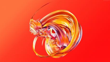 Vivid Fluid Swirls in Warm Tones wallpaper