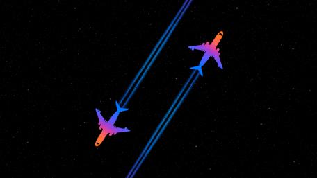 Neon Jets Soaring Into the Night Sky wallpaper
