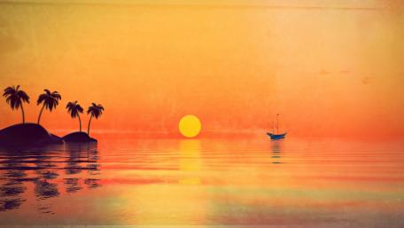 Summer Serenity Over the Golden Sea wallpaper
