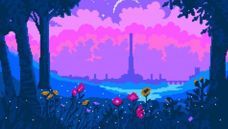 Cartoon flowers wallpaper