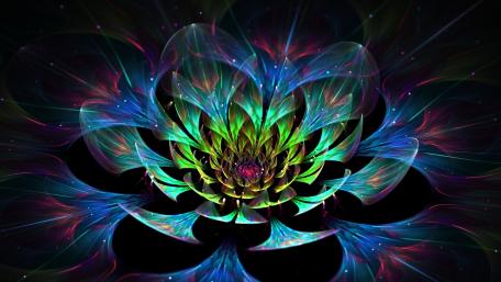 Glowing Fractal Flower Symphony in 4K wallpaper