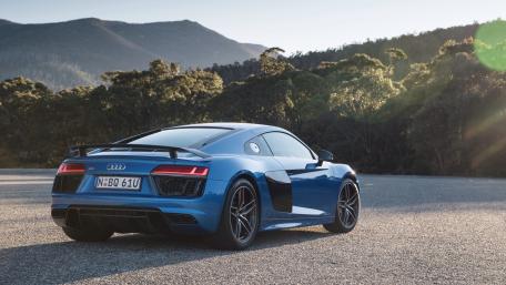 Sleek Audi R8 in Stunning Landscape View wallpaper