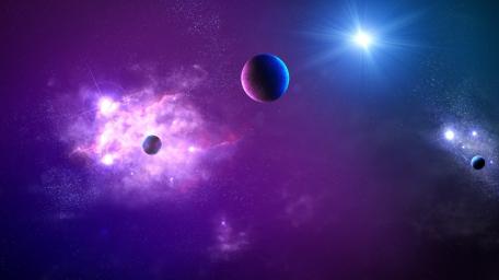 Galactic Wonders of the Purple Universe wallpaper