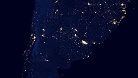 Night Lights of Paraguay, Uruguay, Argentina & Chile v2012 wallpaper