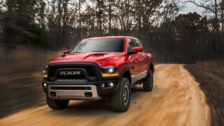 Bold Dodge RAM Pickup Truck in Motion wallpaper