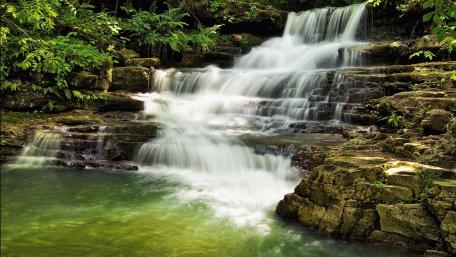 Serene Moments by the Waterfall wallpaper