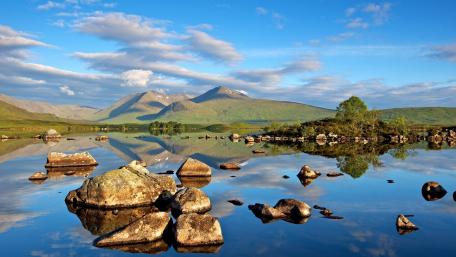 Serene Lake with Majestic Reflection in Nature wallpaper