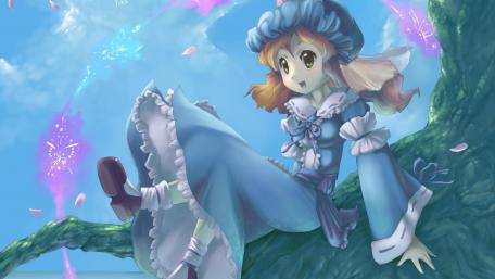 Dreamy Anime Girl in Enchanted Forest wallpaper