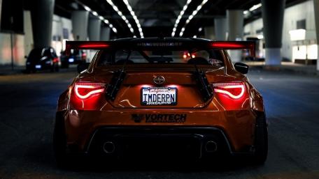 Sleek Scion tC Dominates the Urban Night wallpaper