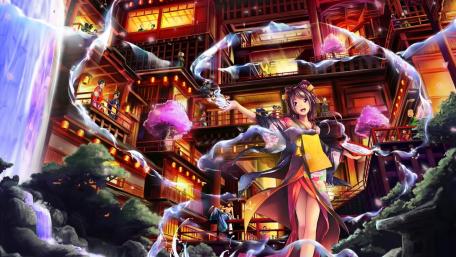 Enchanting Anime Night Scene wallpaper