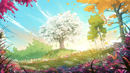 Springtime Anime Landscape Serenity wallpaper