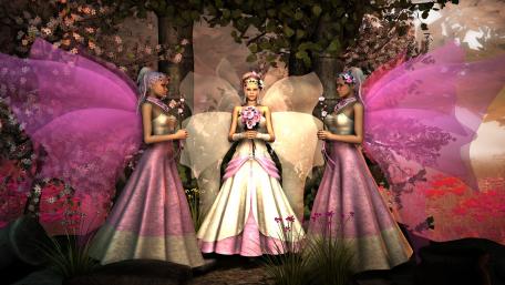 Enchanting Fairy Gathering in a Dreamland Scene wallpaper