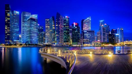 Singapore by night wallpaper
