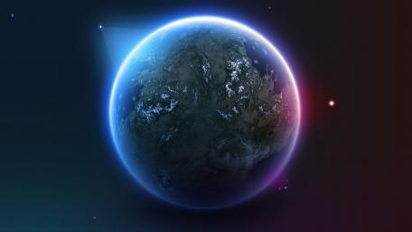 Mysterious Planet Illuminated in Cosmic Shadows wallpaper