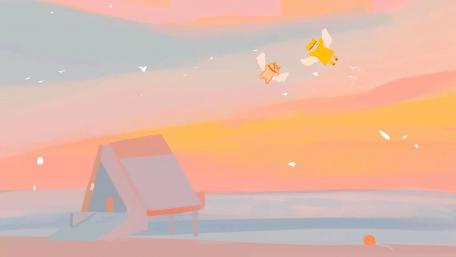 Serene Sunset in an Anime World wallpaper