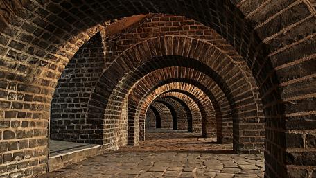 Arched Brickwork Passageway Wallpaper wallpaper