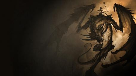 Majestic Dragon Emerging from Darkness wallpaper