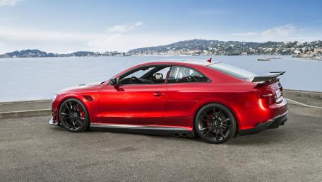 Red Audi RS 5 Coupé by the Sea wallpaper
