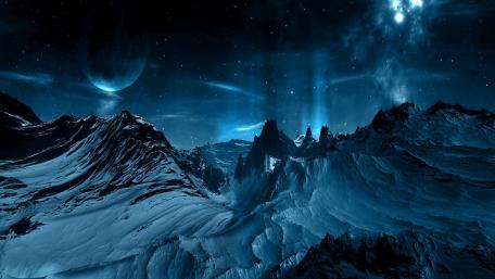 Ethereal Nocturnal Peaks wallpaper