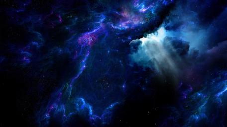 Cosmic Symphony in Blue wallpaper