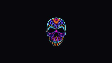 Colorful minimal skull wallpaper