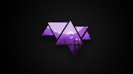 Purple Triangle Landscape Silhouette wallpaper