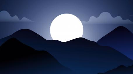 Minimal Moonlit Mountain Landscape wallpaper