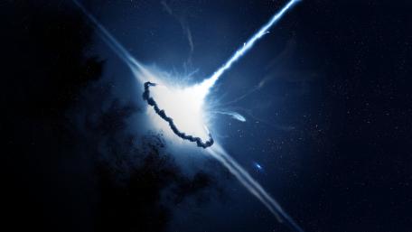 Quasar Energy Burst in Deep Space wallpaper
