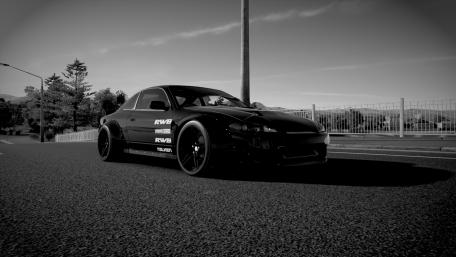 Nissan Silvia S15 black and white wallpaper