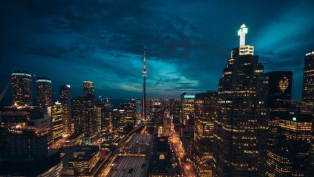 Toronto Night Skyline in 5k Resolution wallpaper