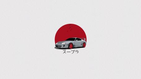 Supra with a sun JDM wallpaper