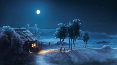 Nature House art wallpaper