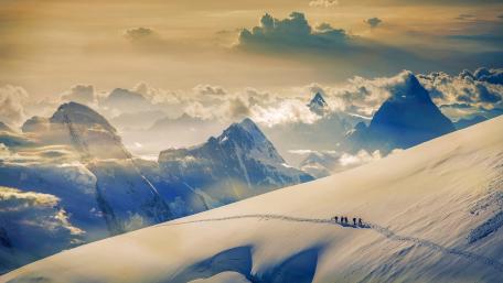 Majestic Mountain Summit Adventure wallpaper