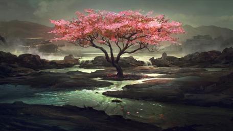 Tree Pink wallpaper