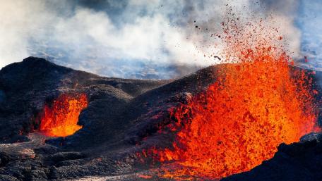 Fiery Eruption of the Majestic Stratovolcano wallpaper