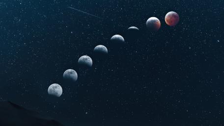 Lunar Phases in Stunning Digital Art wallpaper