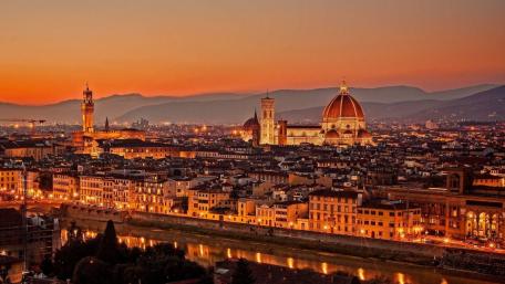 Florence skyline at sunset wallpaper
