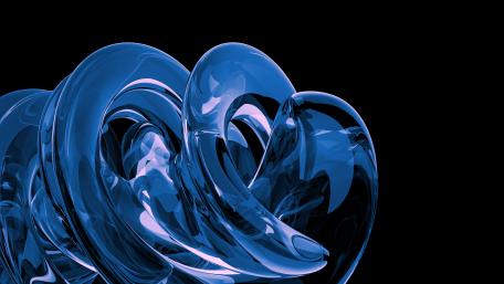 Rippling Glass Waves in Black and Blue wallpaper