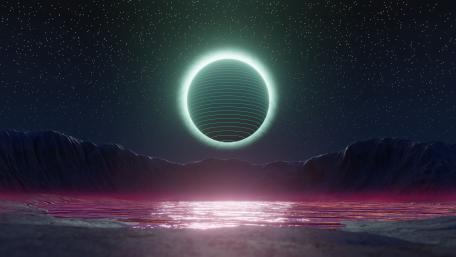 Neon moon wallpaper