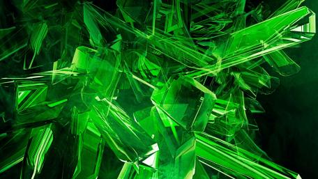 Emerald Dreams in Abstract Shards wallpaper