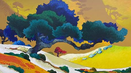 Vibrant Dreamscape of Enchanted Trees wallpaper