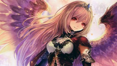 Serene Anime Angel in Twilight Radiance wallpaper