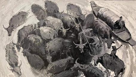 Buffalo painting wallpaper