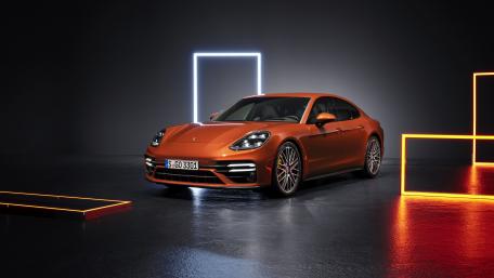 Porsche Panamera in Striking Orange Shade for Enthusiasts wallpaper
