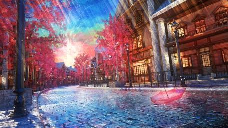 Autumn in the Anime City wallpaper