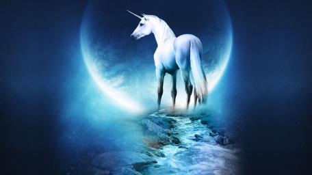 Enchanted Unicorn in Moonlit Dreamland wallpaper