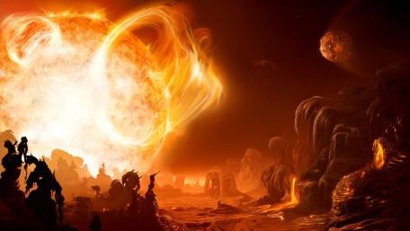 Fiery Horizons of a Distant World wallpaper